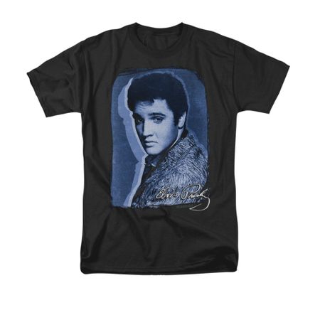 Elvis Presley Shirt Overlay Black T-Shirt
