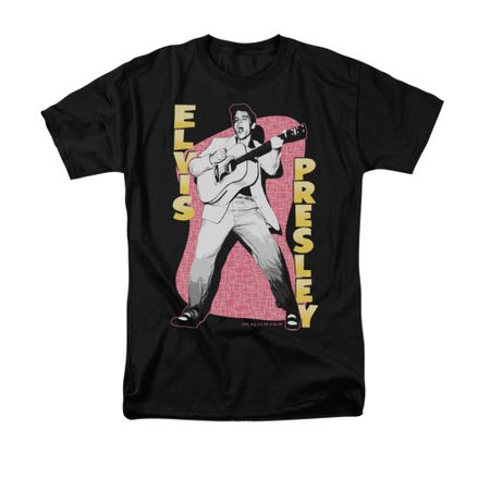Elvis Presley Shirt Pink Rock Black T-Shirt