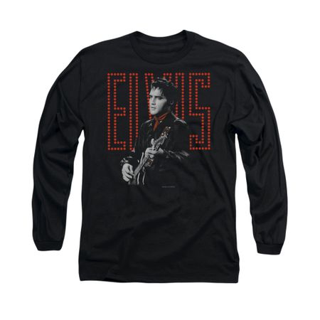 Elvis Presley Shirt Red Guitarman Long Sleeve Black Tee T-Shirt