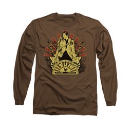Elvis Presley Shirt Rising Long Sleeve Brown Tee T-Shirt