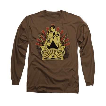 Elvis Presley Shirt Rising Long Sleeve Brown Tee T-Shirt