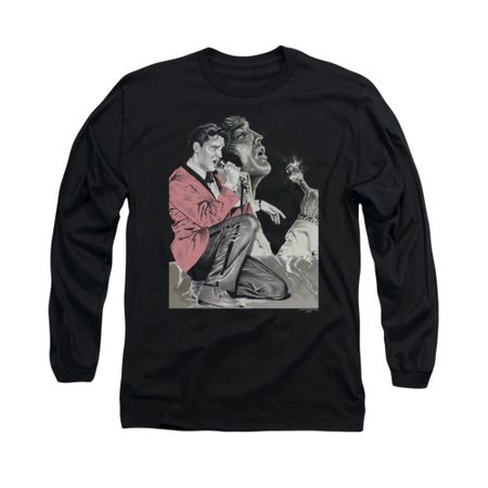 Elvis Presley Shirt Rock N Roll Smoke Long Sleeve Black Tee T-Shirt