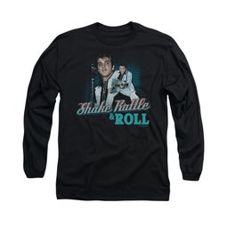 Elvis Presley Shirt Shake Rattle And Roll Long Sleeve Black Tee T-Shirt Elvis Presley Shirt Shake Rattle And Roll Long Sleeve Black Tee T-Shirt