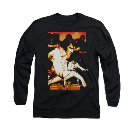 Elvis Presley Shirt Showman Long Sleeve Black Tee T-Shirt