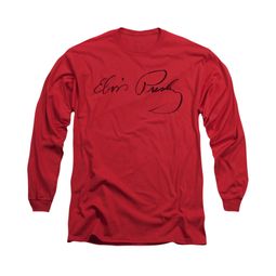 Elvis Presley Shirt Signature Sketch Long Sleeve Red Tee T-Shirt Elvis Presley Shirt Signature Sketch Long Sleeve Red Tee T-Shirt