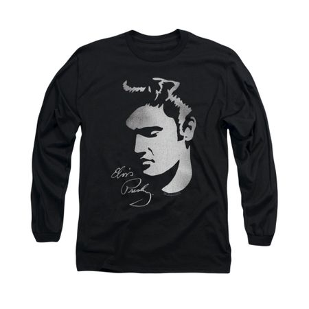 Elvis Presley Shirt Simple Face Long Sleeve Black Tee T-Shirt