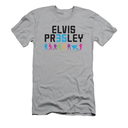 Elvis Presley Shirt Slim Fit 35 Colorful Silver T-Shirt