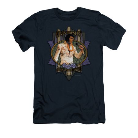Elvis Presley Shirt Slim Fit Aloha From Hawaii Navy T-Shirt