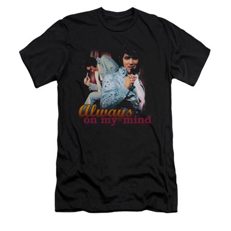 Elvis Presley Shirt Slim Fit Always On My Mind Black T-Shirt