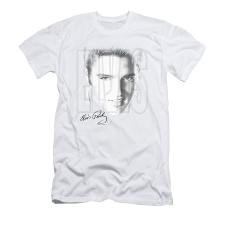 Elvis Presley Shirt Slim Fit Blue Eyes White T-Shirt