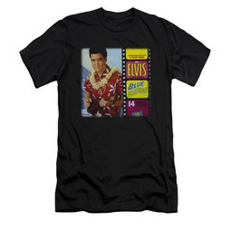 Elvis Presley Shirt Slim Fit Blue Hawaii Album Black T-Shirt