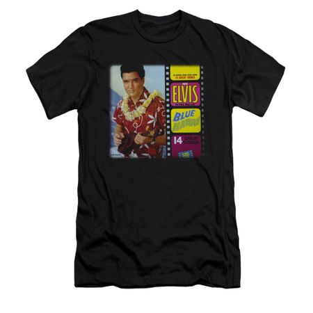 Elvis Presley Shirt Slim Fit Blue Hawaii Album Black T-Shirt