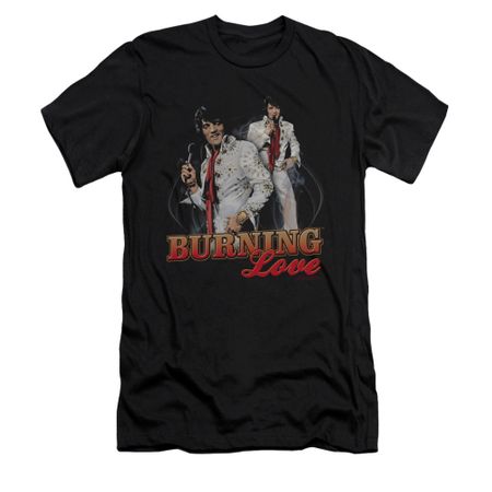 Elvis Presley Shirt Slim Fit Burning Love Black T-Shirt
