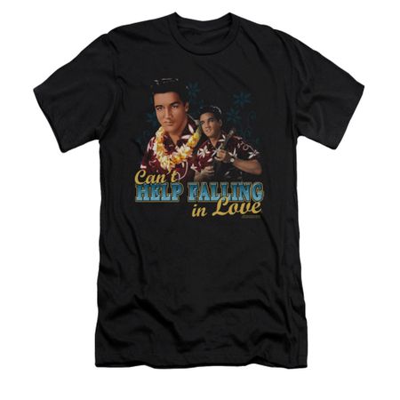 Elvis Presley Shirt Slim Fit Can't Help Falling Black T-Shirt