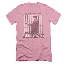 Elvis Presley Shirt Slim Fit Cell Block Rock Pink T-Shirt