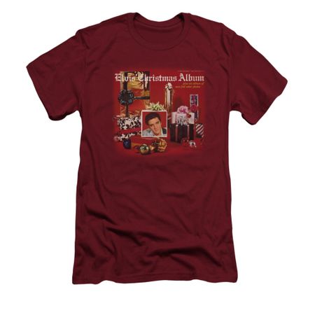 Elvis Presley Shirt Slim Fit Christmas Album Cardinal T-Shirt