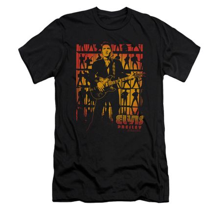Elvis Presley Shirt Slim Fit Comeback Spotlight Black T-Shirt