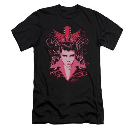Elvis Presley Shirt Slim Fit Face It Pink Black T-Shirt