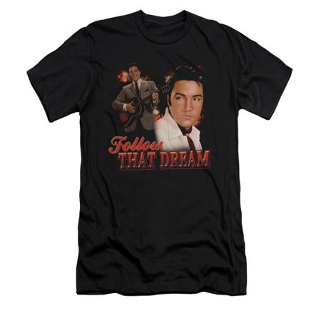 Elvis Presley Shirt Slim Fit Follow That Dream Black T-Shirt