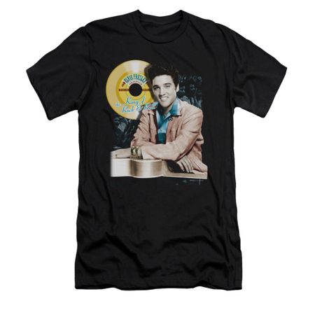 Elvis Presley Shirt Slim Fit Gold Record Black T-Shirt