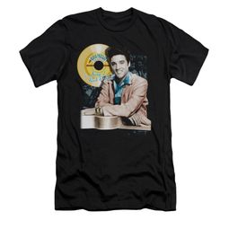 Elvis Presley Shirt Slim Fit Gold Record Black T-Shirt
