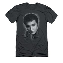 Elvis Presley Shirt Slim Fit Grey Portrait Charcoal T-Shirt Elvis Presley Shirt Slim Fit Grey Portrait Charcoal T-Shirt