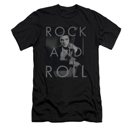 Elvis Presley Shirt Slim Fit Guitar Hugging Black T-Shirt