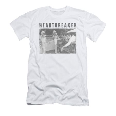 Elvis Presley Shirt Slim Fit Heartbreaker White T-Shirt