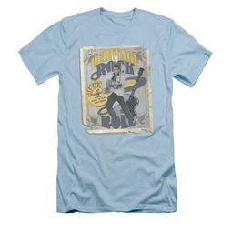 Elvis Presley Shirt Slim Fit Heritage Of Rock Poster Light Blue T-Shirt