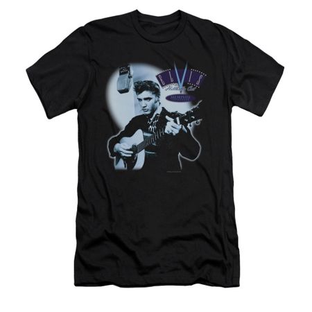 Elvis Presley Shirt Slim Fit Hillbilly Cat Black T-Shirt