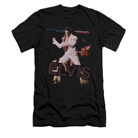 Elvis Presley Shirt Slim Fit Hit The Lights Black T-Shirt