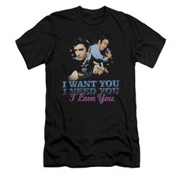 Elvis Presley Shirt Slim Fit I Want You Black T-Shirt Elvis Presley Shirt Slim Fit I Want You Black T-Shirt