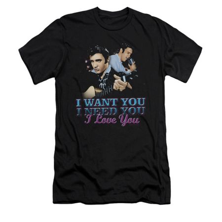 Elvis Presley Shirt Slim Fit I Want You Black T-Shirt