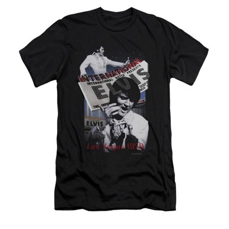 Elvis Presley Shirt Slim Fit International Hotel Black T-Shirt
