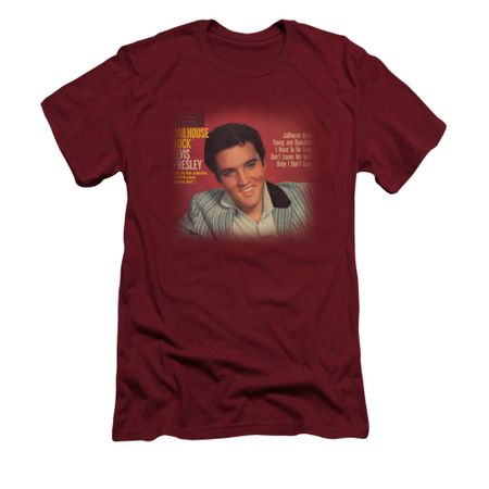 Elvis Presley Shirt Slim Fit Jailhouse Rock 45 Cardinal T-Shirt