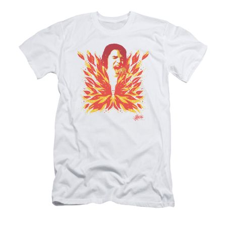 Elvis Presley Shirt Slim Fit Latest Flame White T-Shirt