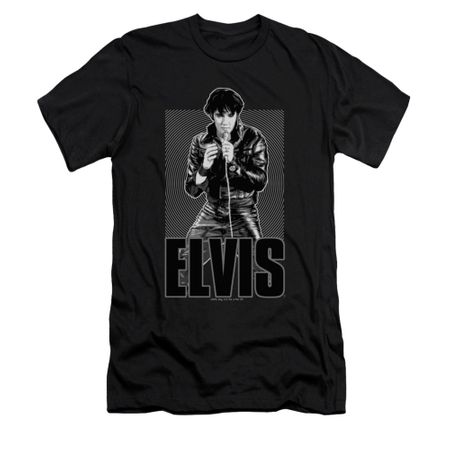 Elvis Presley Shirt Slim Fit Leather Charcoal T-Shirt