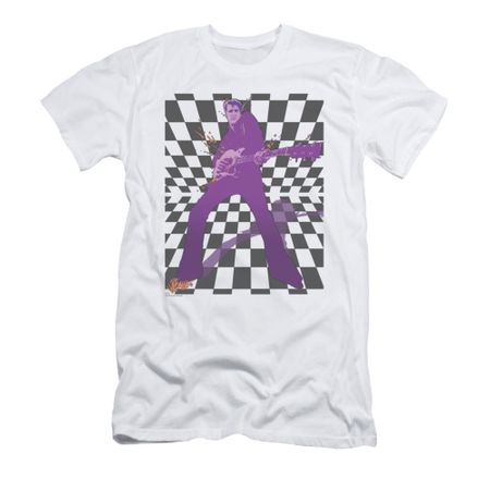 Elvis Presley Shirt Slim Fit Let's Rock White T-Shirt
