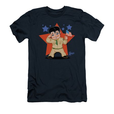Elvis Presley Shirt Slim Fit Lil GI Navy T-Shirt