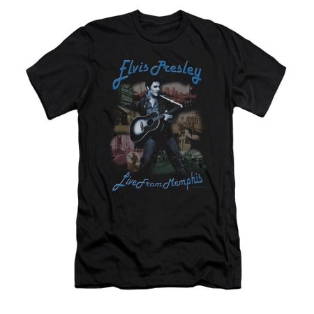 Elvis Presley Shirt Slim Fit Memphis Black T-Shirt