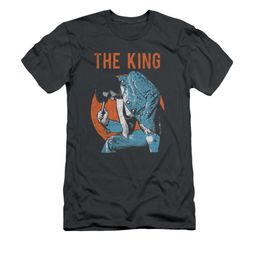 Elvis Presley Shirt Slim Fit Mic In hand Charcoal T-Shirt