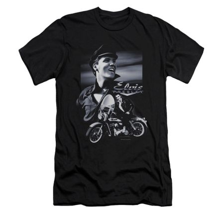 Elvis Presley Shirt Slim Fit Motorcycle Black T-Shirt