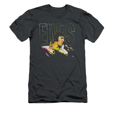 Elvis Presley Shirt Slim Fit Multicolored Charcoal T-Shirt
