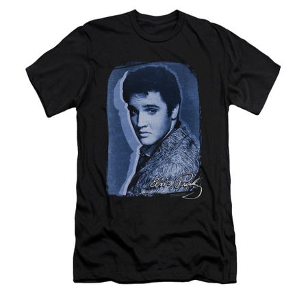 Elvis Presley Shirt Slim Fit Overlay Black T-Shirt