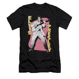 Elvis Presley Shirt Slim Fit Pink Rock Black T-Shirt Elvis Presley Shirt Slim Fit Pink Rock Black T-Shirt