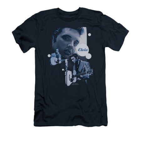 Elvis Presley Shirt Slim Fit Play That Guitar Navy T-Shirt