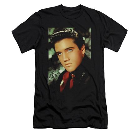 Elvis Presley Shirt Slim Fit Red Scarf Black T-Shirt