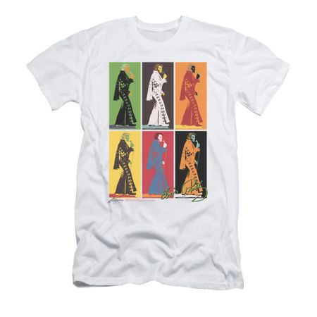 Elvis Presley Shirt Slim Fit Retro Boxes White T-Shirt