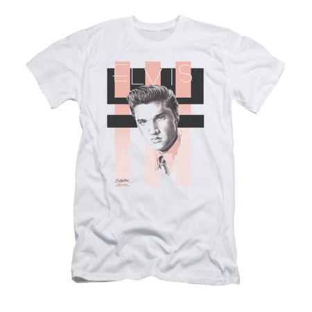 Elvis Presley Shirt Slim Fit Retro White T-Shirt