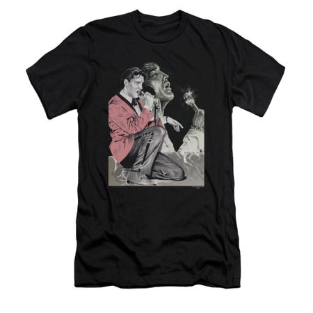 Elvis Presley Shirt Slim Fit Rock N Roll Smoke Black T-Shirt